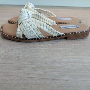 Steve Madden Kaitlin sandal braided knotted white upper slides